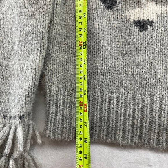 LoveShackFancy Atlas Grey Fringe Sweater Alpaca Size Small - Picture 6 of 6